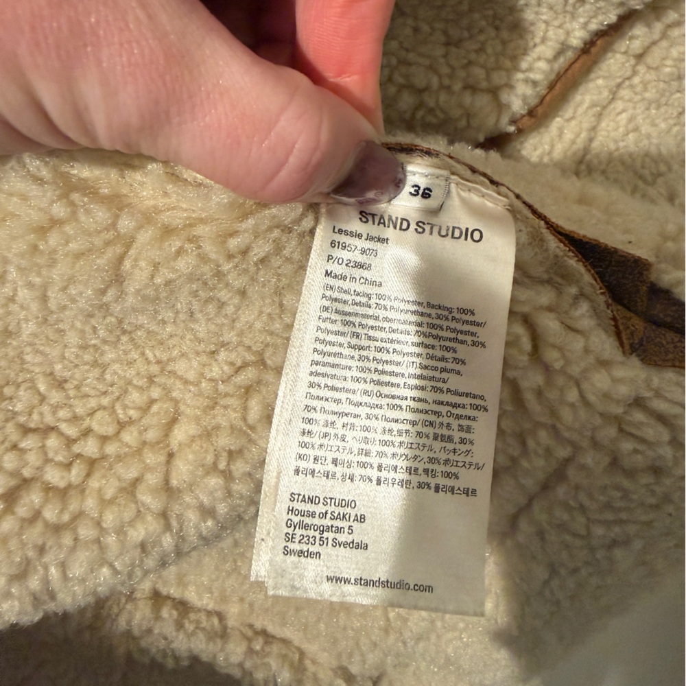 Stand Studio Brown Shearling Jacket - image 4